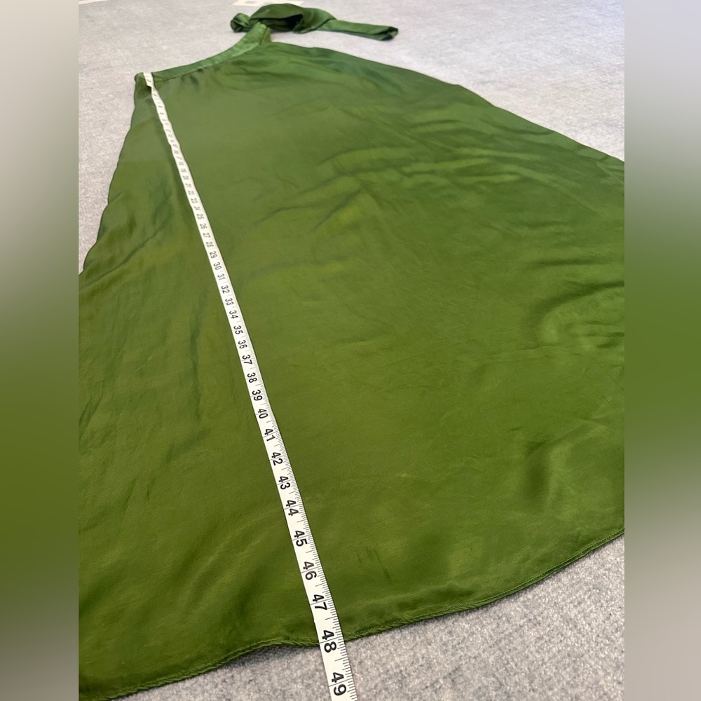 Free People Soa Tie One Shoulder Silky Maxi Dress Gown Emerald Green Size S - Picture 5 of 15